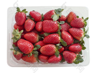 红色调一盒<strong>草莓</strong>摄影图