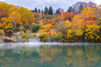 桥梁秋天秋季旅游风景河流素材摄影高清图