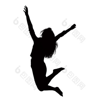 跳跃起来的女生摄影图
