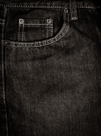 黑色牛仔裤<strong>裤兜</strong>摄影图