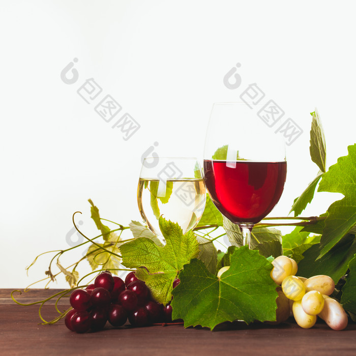 葡萄酒和葡萄摄影图