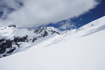 深色调漂亮雪山摄影图
