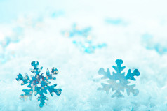 冬季蓝色雪花摄影图