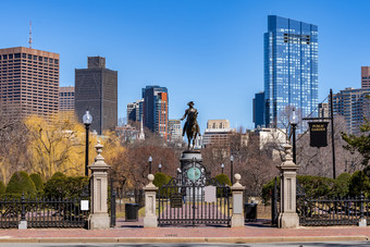 波士顿乔治华盛顿雕像摄影图