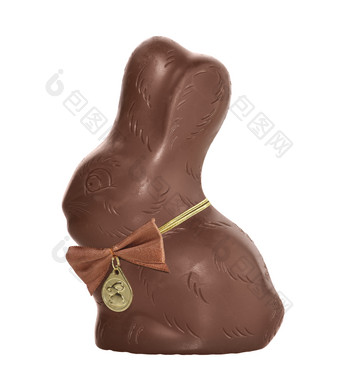 深色调巧克力兔子摄影图