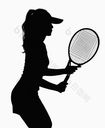 网球运动员人物剪影