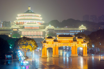 夜晚城市重庆夜景