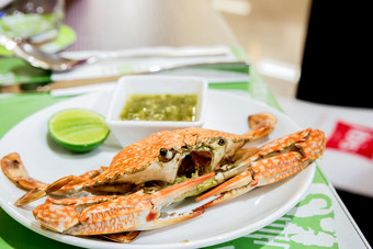 螃蟹海鲜午餐晚餐新鲜美味美食摄影图素材