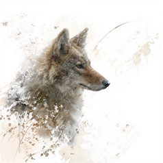 野生动物狼头摄影图