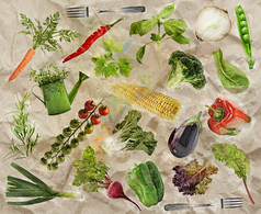 简约一些新鲜蔬菜摄影图