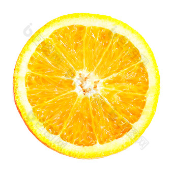 半个黄橙橙子摄影图