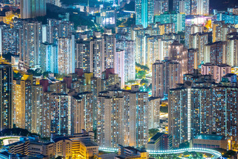 暗色调香港<strong>高楼</strong>摄影图