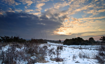 暗色调冬天的风景摄影图