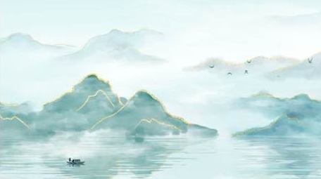 水墨国风古诗江南诗朗诵古典山水主题背景