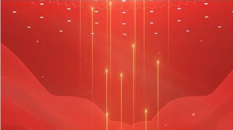 大气党政红绸粒子会议背景视频