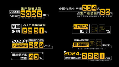 简约年终工作总结字幕花字模板
