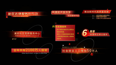 简洁红色党政字幕条动画展示AE模版