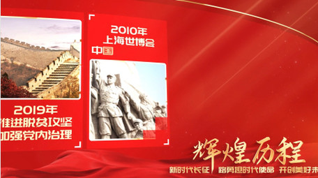 党政红色曲面图文大事记ae模板