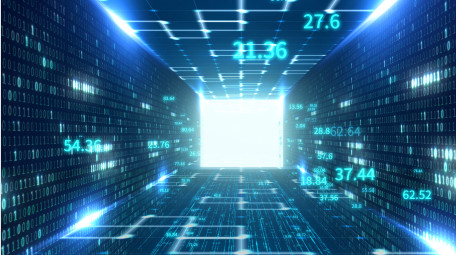 科技数字粒子线条穿梭背景视频