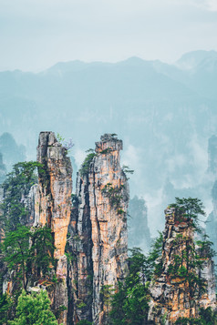 张家界山岳景色摄影图片