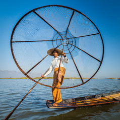 缅甸渔夫摄影图片