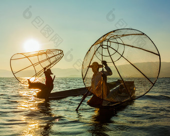 渔夫因莱湖缅甸