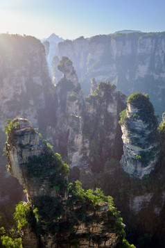 阳光张家界山峰山水摄影图片