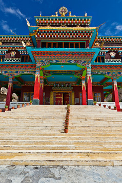 印度佛教寺庙门口摄影图片