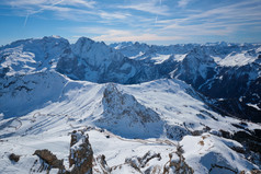 雪山山峰群落摄影图片