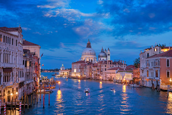 威尼斯运河意大利黄昏