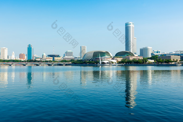 新加坡城市港湾摄影图片