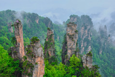 中国山脉植被摄影图片