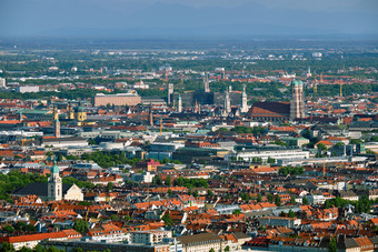 慕尼黑德国城市景观空中