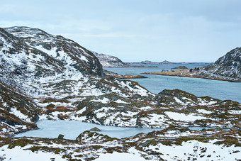挪威海峡岛屿山<strong>水</strong>风景摄影图