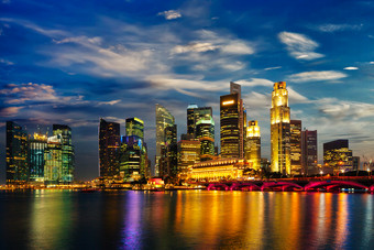 新加坡玛丽娜湾城市景观