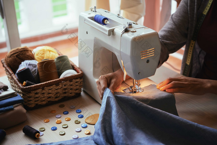 裁缝缝纫机织物