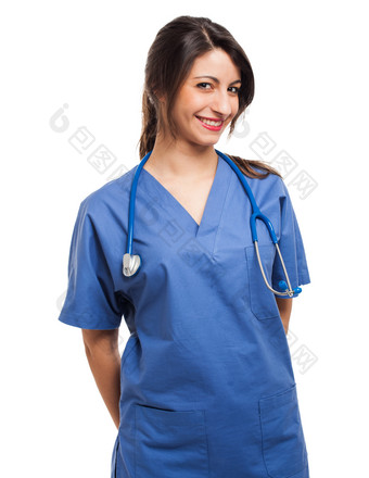 蓝衣服的护士