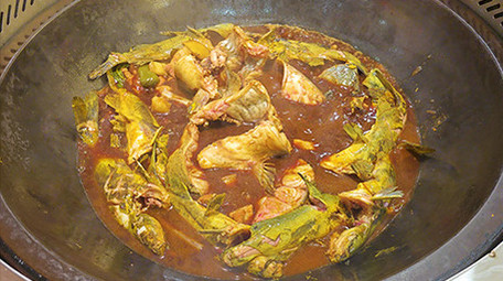 餐饮美食东北柴火灶铁锅炖锅气实拍