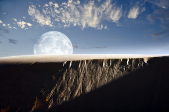 不断上升的月球<strong>摄影</strong>插图
