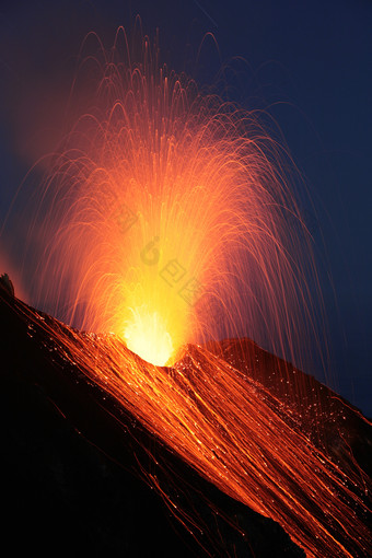火山喷发爆炸摄影插图