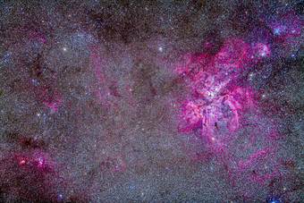 宇宙星空下的紫色星云