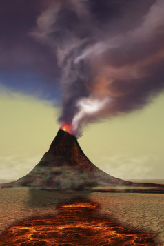 火山喷发合成插图