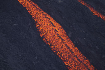火山河流熔浆摄影插图
