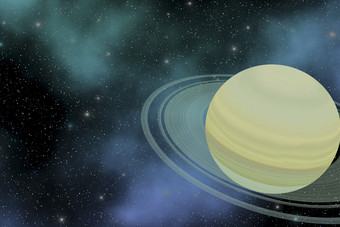 外太空土星摄影插图