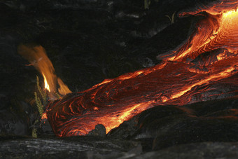 火山熔浆浆流摄影插图