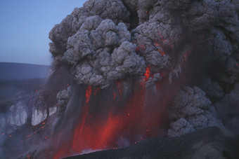 火山<strong>岩浆</strong>灾害摄影插图