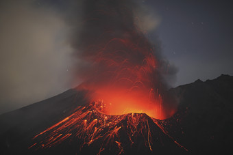 火山爆发灾害摄影插图
