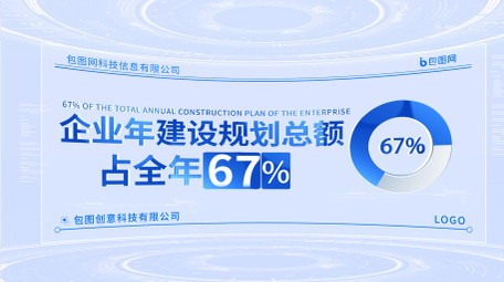 简洁曲面玻璃质感企业数据展示AE模板