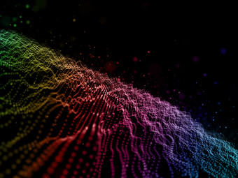 炫酷彩色科技粒子线条摄影图片