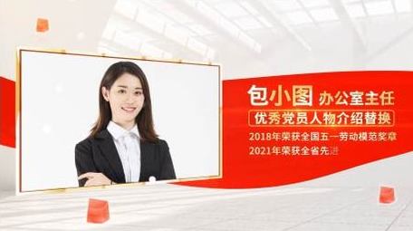 明亮党政人物介绍背景AE模板